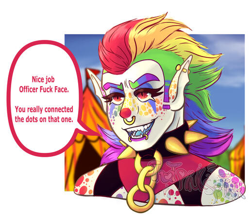 Headshot + Rainbow hair ($35)